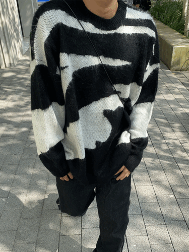 Zebra mohair knit