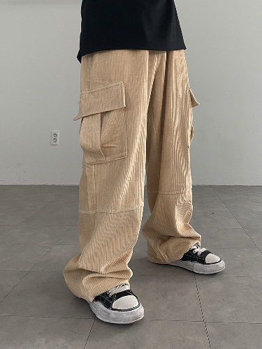Golden wide cargo pants (2C)