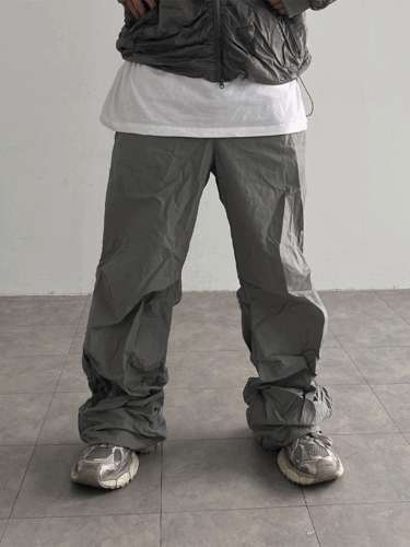 Side shirring nylon pants (3C)