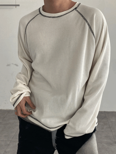 Ribbed line long sleeves (3C)